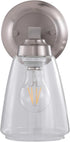 Aspen Creative 62732-09-1, 5" One-Light Metal Bathroom Vanity Wall Light Fixture, Wide, Transitional Design in Satin