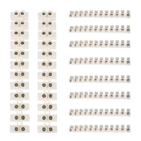 DIANN 10pcs Terminal Block Set, 12-Position Dual Row Terminal Strip Screw Terminal Electric Barrier Block for Home