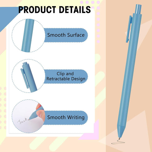 Fulmoon 50 Pcs Ballpoint Pens, Bulk Retractable Comfortable Writing Pens, Cute Back to School Supplies