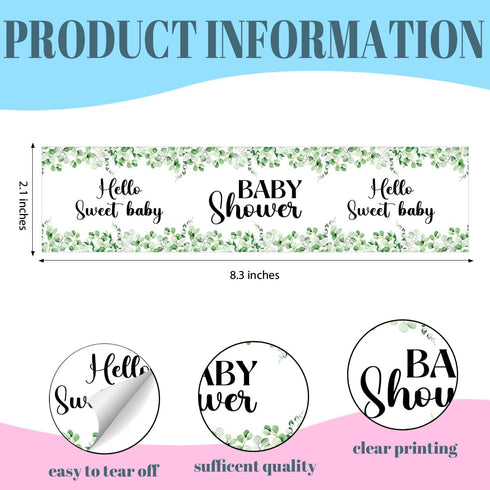 SRLDCR 100PCS Greenery Plant Wraps Water Bottle Labels Water Bottle Labels Waterproof for Baby Shower Party Welcome