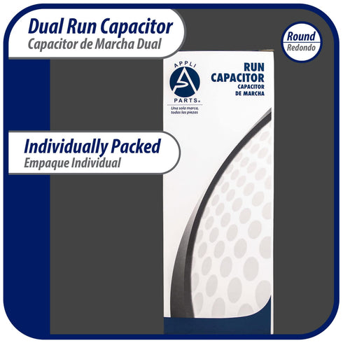 Appli Parts Dual Run Capacitor for AC 60+10 Mfd uF (370VAC), Universal Fit for HVAC Applications