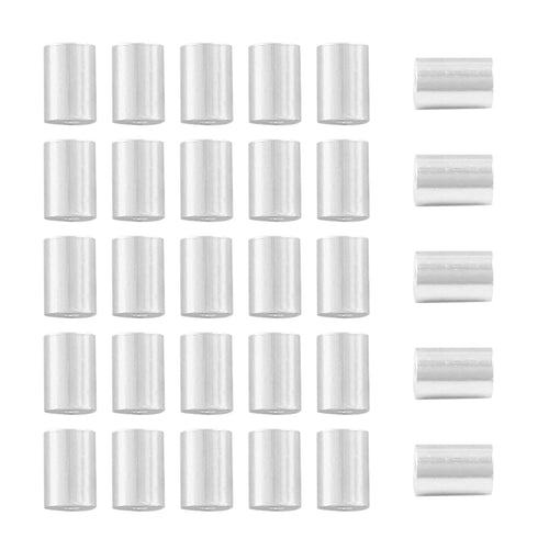 Luomorgo 100 Pcs 3/64" Aluminum Crimping Loop Sleeve, Wire Rope Sleeves Cable Ferrule