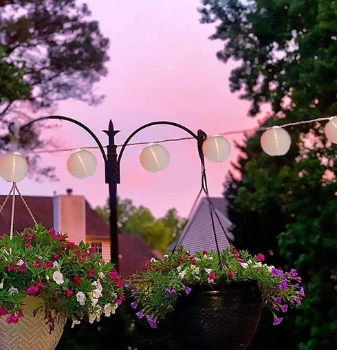 8.5Ft 10 White Lantern String Lights Plug in, Hanging Indoor Decorative String Lights with Cute White Nylon Lanterns