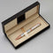 Ballpoint Pen with Gift Box, Retractable 1.0mm Black Ink Pen for Men Women, Refillable, B5 (Rose Gold+Silver)