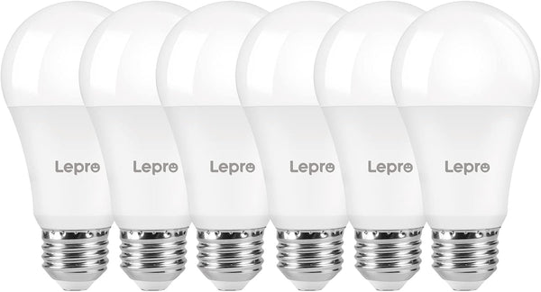 Lepro Dimmable LED Light Bulbs, 100 Watt Equivalent, 14W 1500LM Daylight White 5000K, A19 E26 Medium Base, 6 Pcs