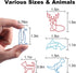 GameXcel Animal Shaped Paper Clips - Assorted Colors, 80 Count, Cute Rust Resistant Office Supplies