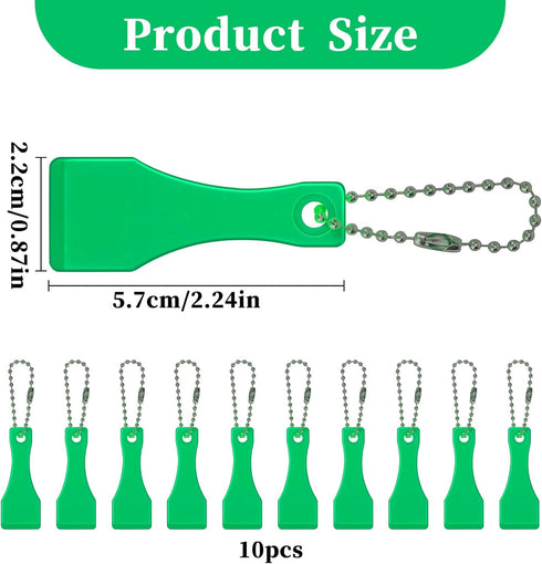 10 Pcs Lotto Scratcher Tool Plastic Scraper Tool Keychain Scraper for Lottery Ticket Lotto Scratcher Keyring Scoop Shape Lotto Scratcher Keyring Scraper for Label Sticker Remover Tool Green