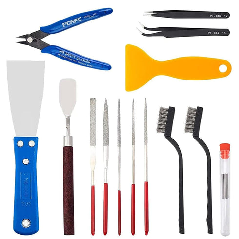 23Pcs 3D Printer Tool Kit, Accessories Removal Tools Includes Nozzle Cleaning Kit, Putty Knife Scraper, Brushes