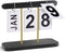 Roucerlin Wood & Metal Perpetual Flip Calendar, Reusable Wooden Desk Calendar Standing Flip,