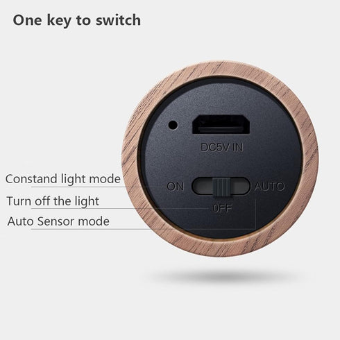 Closet Pack 2 Chilvane Motion Sensor Light Indoor Night Light Wall Sconce Wooden Rechargeable Portable Magnetic Battery