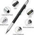 Screwdriver Pen Multitool Pen Touch Screen Stylus Ballpoint Tech Tool Pen Gadgets Ruler Level Metal Hexagon Pen for Men Office Outdoor Supplies 3 Pack by EastyGold