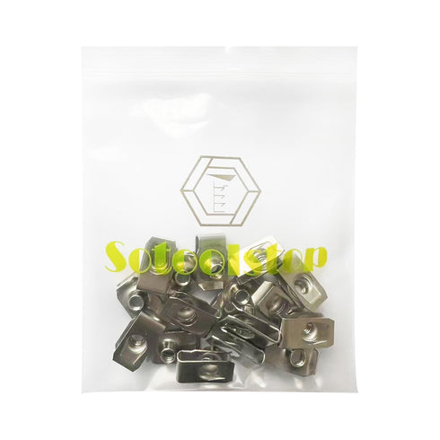 sotoolstop #10-24 18-8 (304) Pack 20 Regular Extruded U-Nut, U-Style Clip-On Nuts, Stainless Steel U-Type Clip Nuts