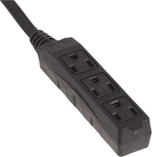 Woods 2611 8-Foot 3-Prong Indoor Extension Cord with 3 Outlets, Black