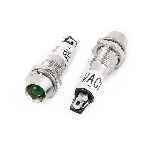 uxcell 5Pcs AC/DC 24V Green LED Metal Indicator Pilot Dash Light Signal Lamp