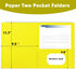 RAZCC 50 Pack Two Pocket Folders, Yellow, Fit Letter Size Paper for School Office Business Home