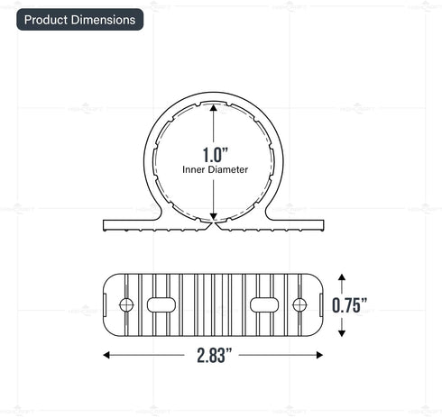 PXSTND001-10 PEX 1 in. Standard Suspension Clamp, Hard Plastic (10 Pack), Grey
