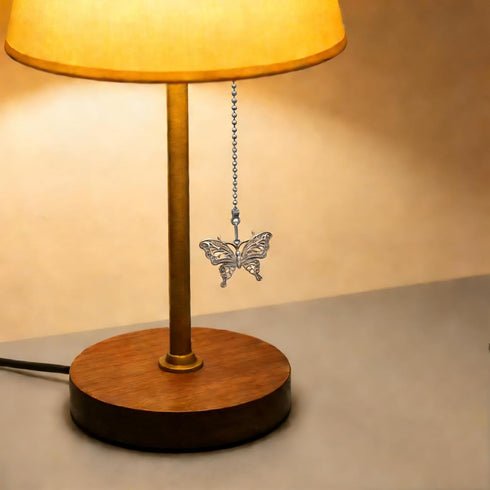 NovaPuff 2 Pack Silver Dragonfly and Butterfly Ceiling Fan Pull Chain, Beaded Light Core Extender Pendant Ornaments