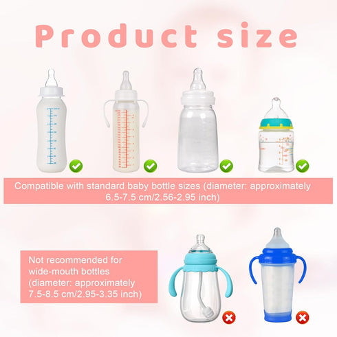 Penitue 8pcs (8 Silicone Baby Bottle Labels, Reusable Personalised Writable Name Bands for Daycare Anti-Slip Bottle
