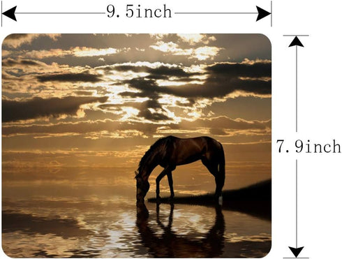 Gaming Mouse Pad Horse Nature Scenic Photo, Non-Slip Rubber for Computers, Laptop, Office, Home - Personalized