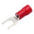 Baomain Fork Spade Terminal Connectors – Insulated, #8 Stud (4.3mm), 22-16 AWG, Red, 100-Pack