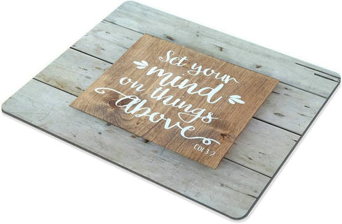 Smooffly Custom Gaming Mouse Pad, Bible Verse Wood Signs, Personalized Design Non-Slip Rubber