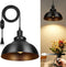 Lightess Black Pendant Lights Dimmable with Plug in Cord and ON/Off Dimmer