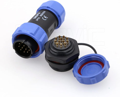 Eonvic Weipu SP21 12 Pin Panel Mount Aviation Plug Socket Waterproof IP68 Connector for Industrial Circular Solar