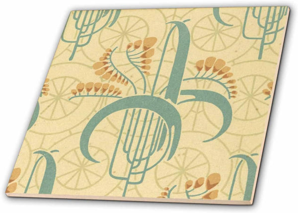 3dRose ct_22308_3 Art Nouveau Soft-Ceramic Tile - 8-Inch