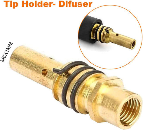 FORTON Mig Welding Gun Accessory Replacement Kit, 10pcs Tips 0.030" + 2 Gas Nozzles + 2 Diffuser