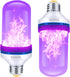 Upgraded Purple LED Flame Light Bulbs 2Pack, Flickering Light Bulbs with Gravity Sensing, E26 Base Flame Bulb