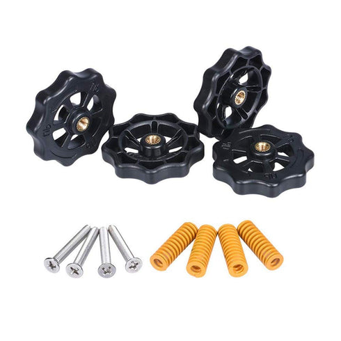 3Dman 4PCS 40mm Hand Twist Leveling Nut + 4PCS Hot Bed Spring Compression + 4PCS M4X40mm Screws for 3D Printers