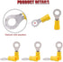 Hilitchi 100Pcs 12-10AWG Insulated Ring Electrical Wire Crimp Connectors (Yellow - M6)