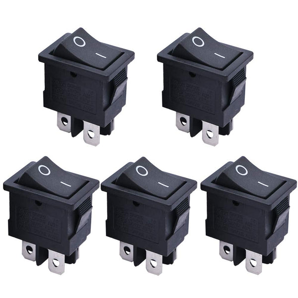 mxuteuk 5pcs Snap-in DPST Rocker Switch Toggle Power ON-Off Switch for Car Auto Boat Household Appliances