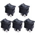 mxuteuk 5pcs Snap-in DPST Rocker Switch Toggle Power ON-Off Switch for Car Auto Boat Household Appliances
