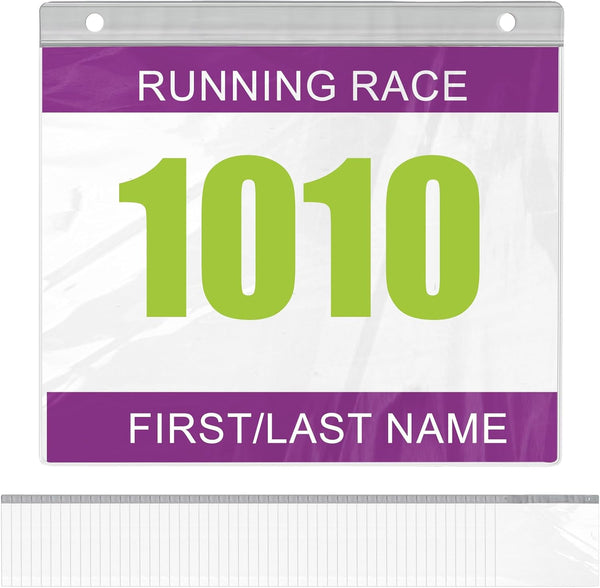 Yarlung 50 Pack Race Bib Display Vinyl Protector Sheets, Clear Running Race