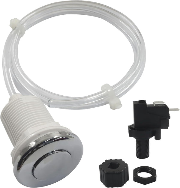 Kyuionty Hot Tub Air Switch Kit, Polished Chrome Push Air Button Switch Jetted