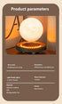 KIYOMING 360 3 Levitating Moon Lamp Floating Saturn Lamp with Transparent Luminous Light Base Suspension Rotation