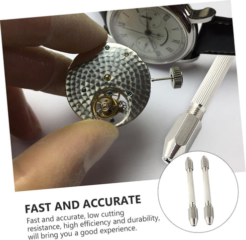 DOITOOL 6 Pcs Mini Vise Drill Model Tools, Hand Auger Miniatures, Double Ended Pin Vise Set