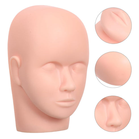 2pcs Lash Extension Mannequin Head Silicone Eyelash Practice Model for Estheticians and Training Salon Spa Equipment