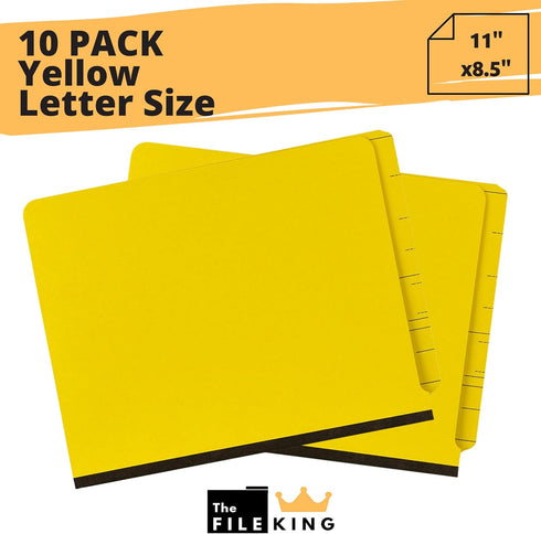 The File King Two Divider Pressboard Classification Yellow File Folder, Letter Size, Box of 10