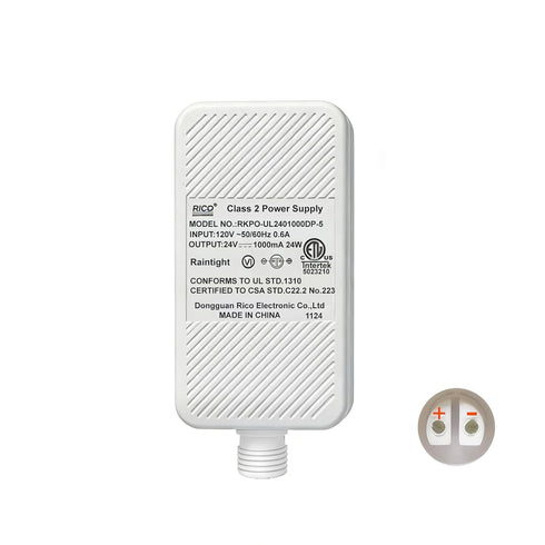 Class 2 Power Supply for Permanent Outdoor Lights, 24V 1A 24W Outdoor