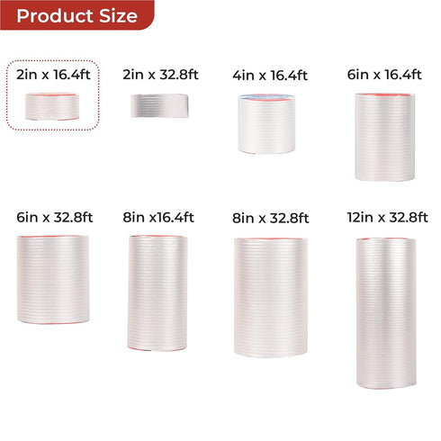 Butyl Waterproof Tape 2" x 16.4',Outdoor Leakproof Tape for Plastic and Metal Repair,RV Repair,Window and Boat Sealing,Silicone,Glass and EDPM Roof Leak Repair