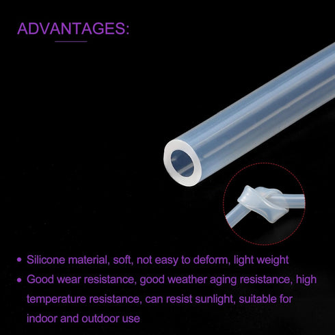 DMiotech 9mm ID 11mm OD 10 Feet Clear Silicone Tube, Industrial Tubing for Water Air Pump