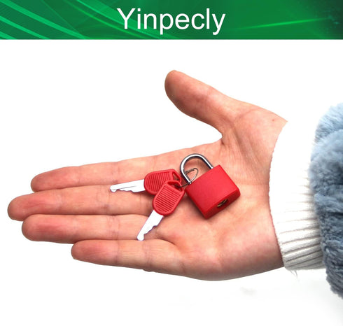 Yinpecly 22.5mm Padlock Body, ABS Shell, Keyed Alike Zinc Alloy Lock for Home, Suitcases, Toolbox, Red 1PCS