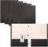 Better Office Products Black Paper 2 Pocket Folders with Prongs, 50 Pack, Letter Size