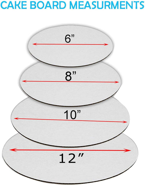 White Round Greaseproof Cake Boards, Cake Circle Base, 6/8/10/12 inch, 5 of Each Size