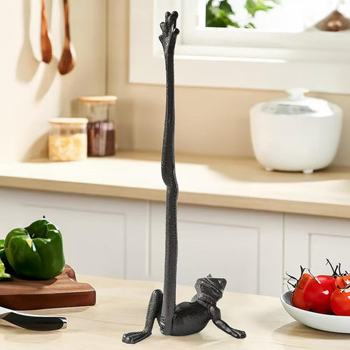 Jeonz Countertop, Cast Iron Paper Towel Holder Frog Leg Toilet Paper Holder Stand, Stable & Durable, Cute Funny Animal