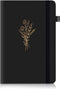 Cute Journal for Women and Girls, A5 Hardcover Lined Journals for Writing, 192 Pages, Floral Diary (Black)