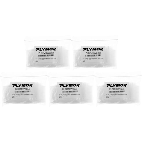Plymor 2" x 3" Reclosable Plastic Bags, 2 Mil, Pack of 500