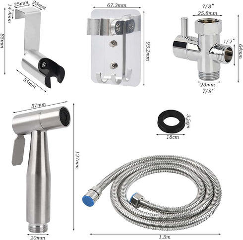 BUYGOO Handheld Bidet Sprayer for Toilet - Adjustable Water Pressure Control with Bidet Hose for Feminine Wash